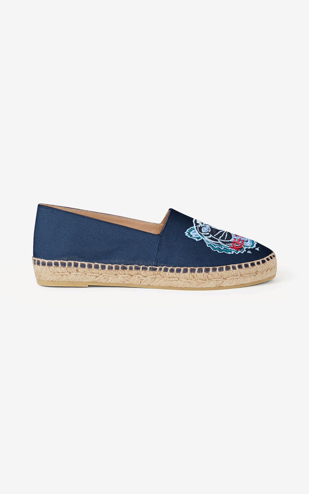 Espadrille Kenzo Tiger Toile Femme Bleu Marine Bleu | BMEL-48015